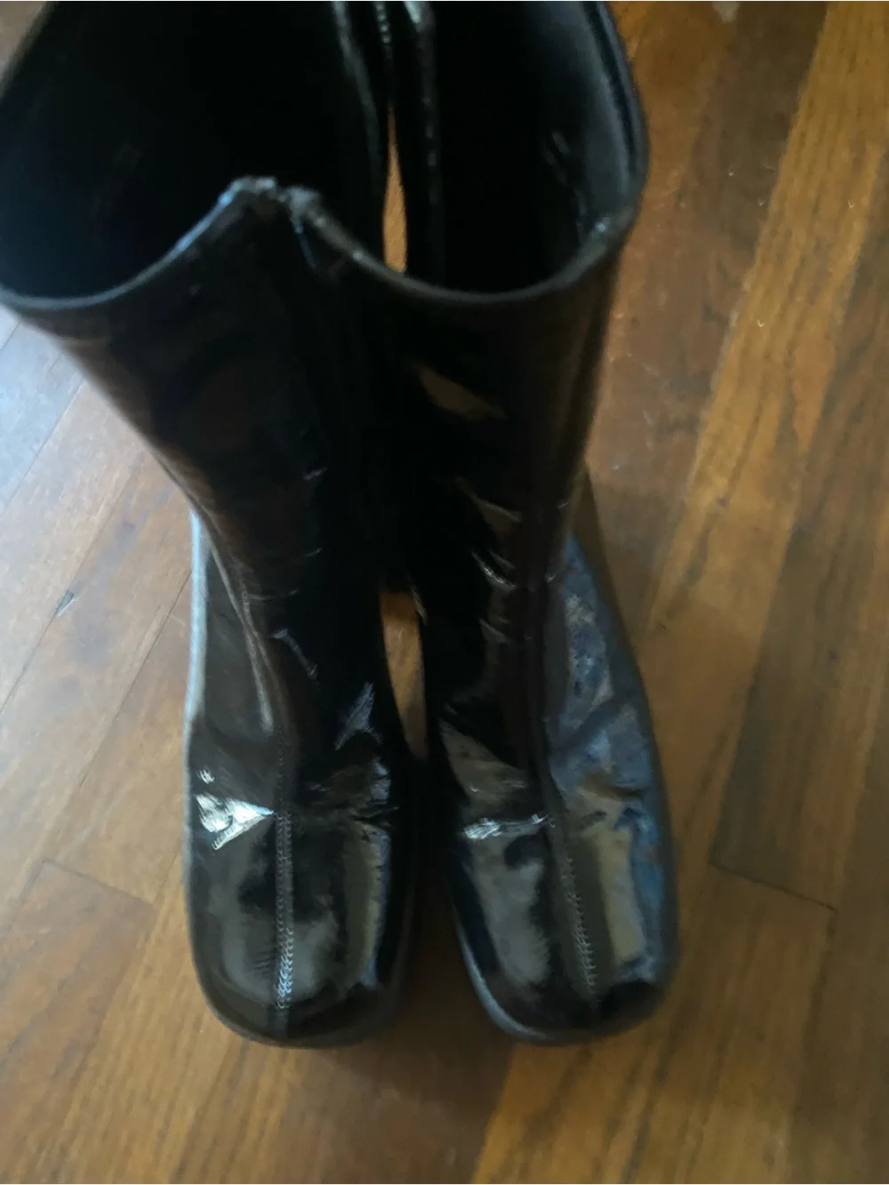 Jeffrey Campbell Black Patent Platform Ankle Boots